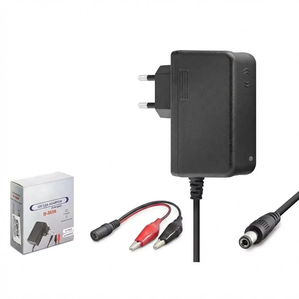 Akü Şarj Cihazı 12V 2.5A 30W Krokodil Uç Akü Şarj Adaptörü