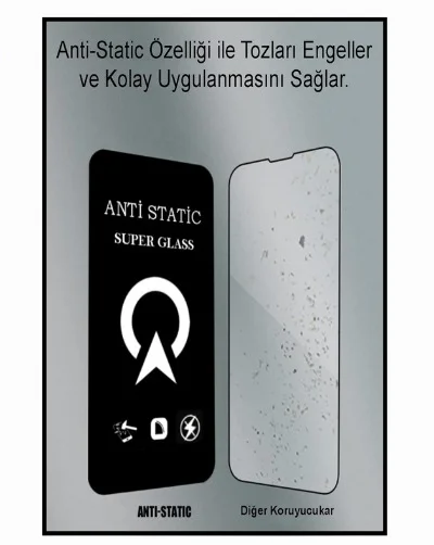 iPhone 12 PRO 6D Anti Static Temperli Cam Ekran Koruyucu Kırılmaz Full Kaplama