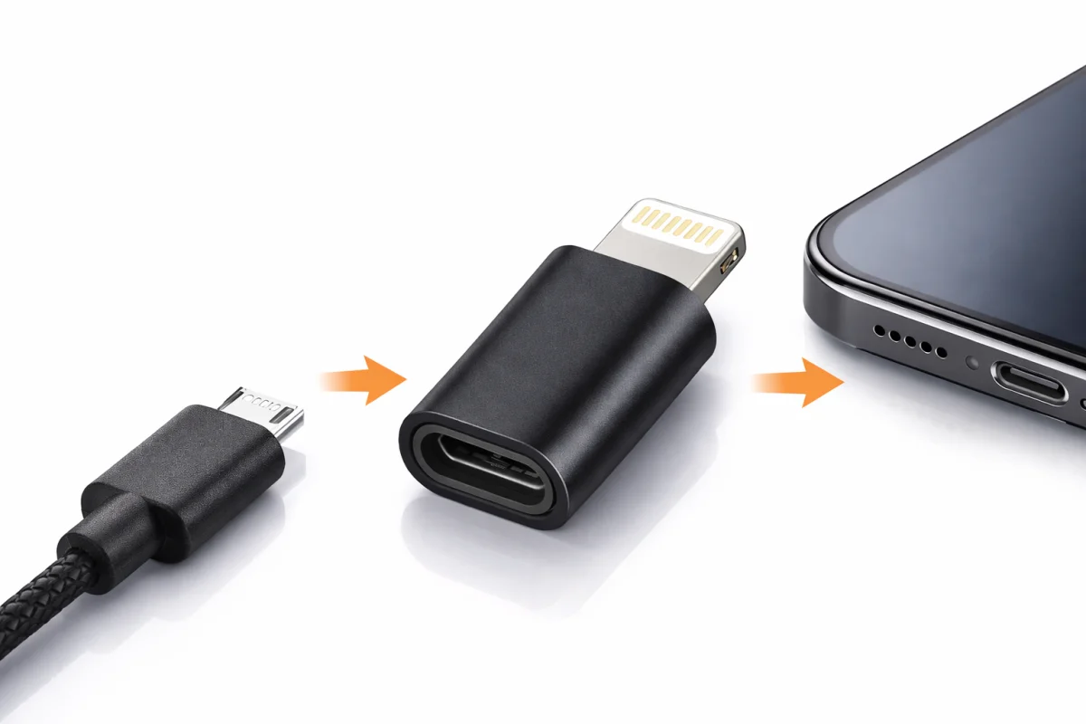 iPhone 11 Uyumlu Android Micro USB Şarj Kablosunu iPhone Lightning e Çevirici