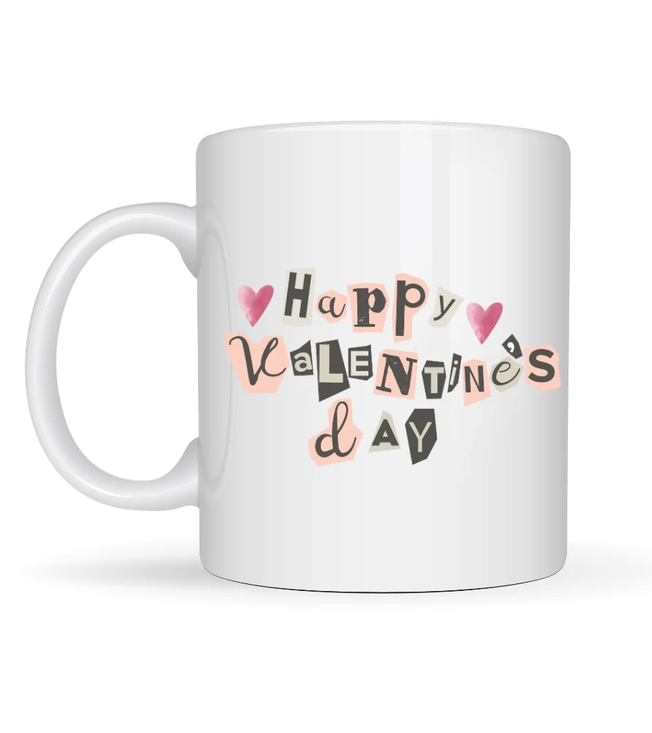 Happy Valentine’s Day Porselen Kupa – Model 1 Sevgililer Günü Hediyesi