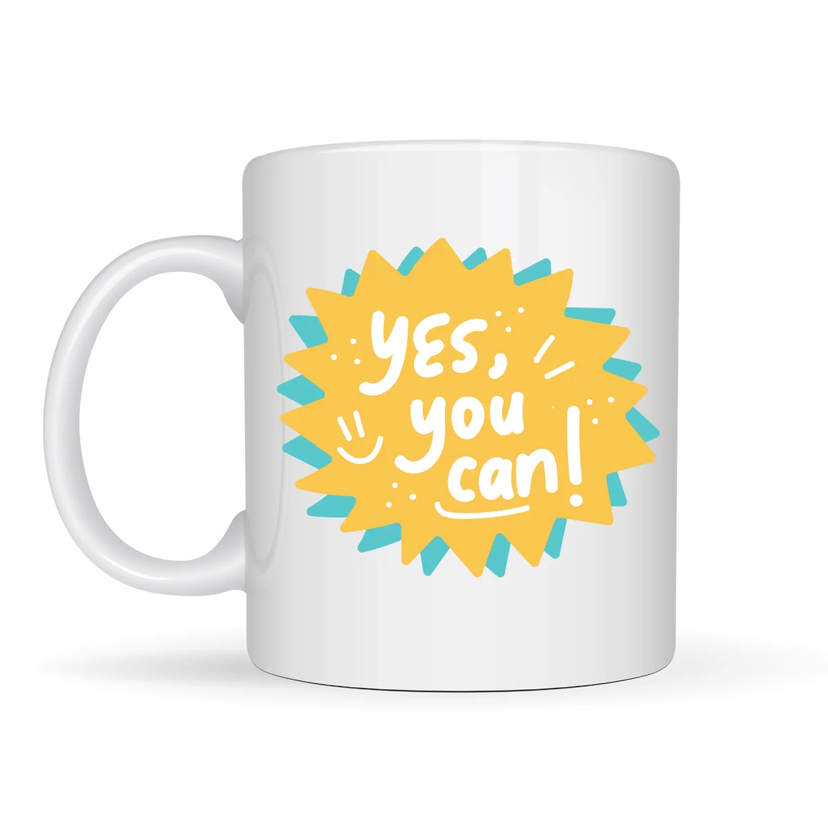 Yes You Can Motivasyon Kupası MODEL 131 , Pozitif Mesajlı Porselen Kupa , İlham Veren Tasarım , Ofis & Hediye Kupası