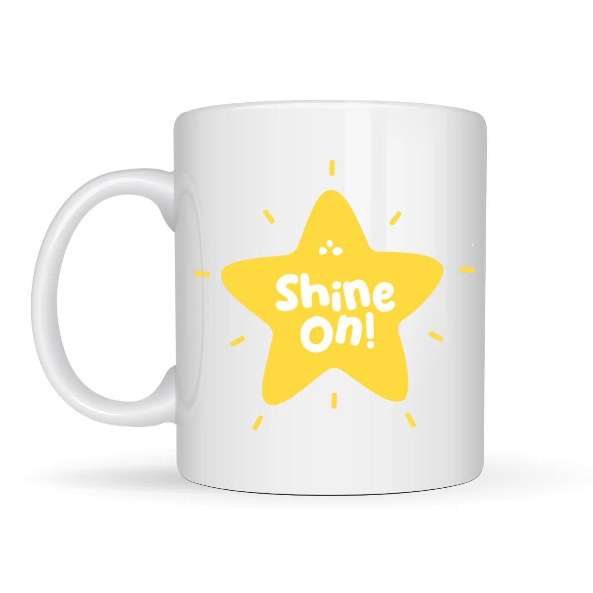 Shine On "PARLAMAYA DEVAM ET" Yıldız Tasarımlı Porselen Kupa MODEL 155 – Motivasyon Kupası – Günlük Kullanıma Uygun Şık Kahve & Çay Kupası