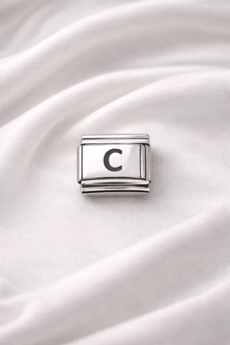 C Harfi Charm – Çelik Harfli Bileklik Aksesuarı ,Kişiye Özel Modüler Takı