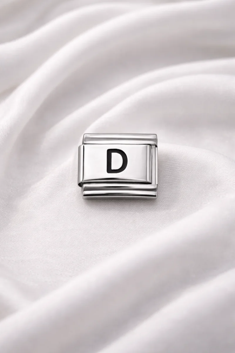 D Harfi Charm – Çelik Harfli Bileklik Aksesuarı ,Kişiye Özel Modüler Takı