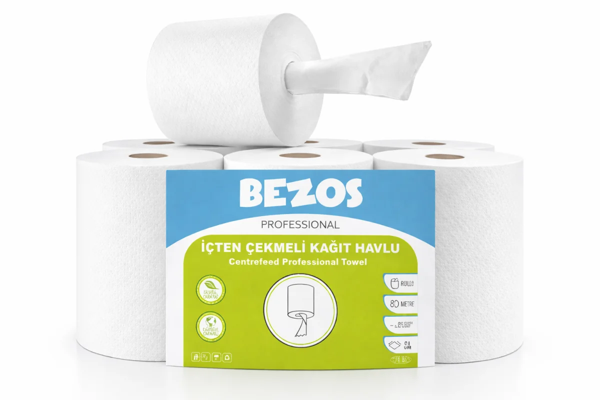 Bezos Professional İçten Çekmeli Kağıt Havlu 6’lı Koli | Endüstriyel & Yoğun Kullanım