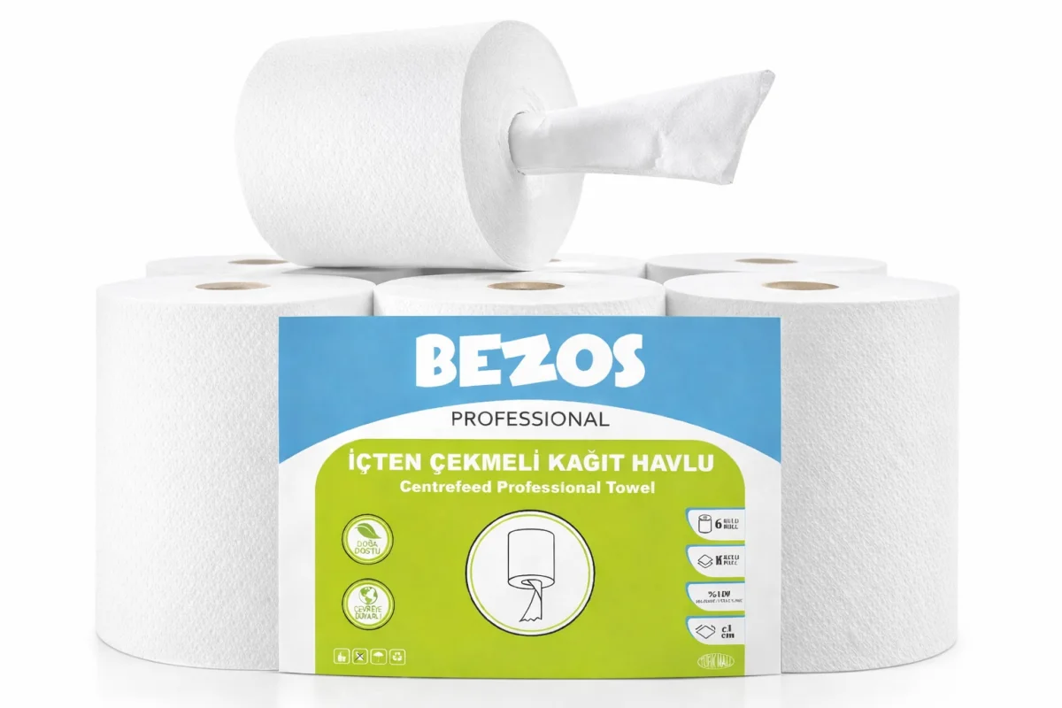 Bezos Professional İçten Çekmeli Kağıt Havlu 4 Koli | 24 Rulo | Endüstriyel Kullanım