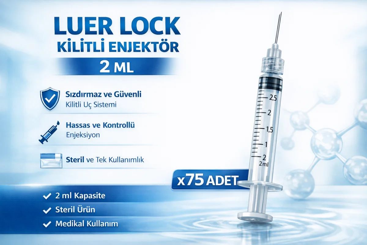2 ml Luer Lock (Kilitli) Enjektör – Steril Şırınga