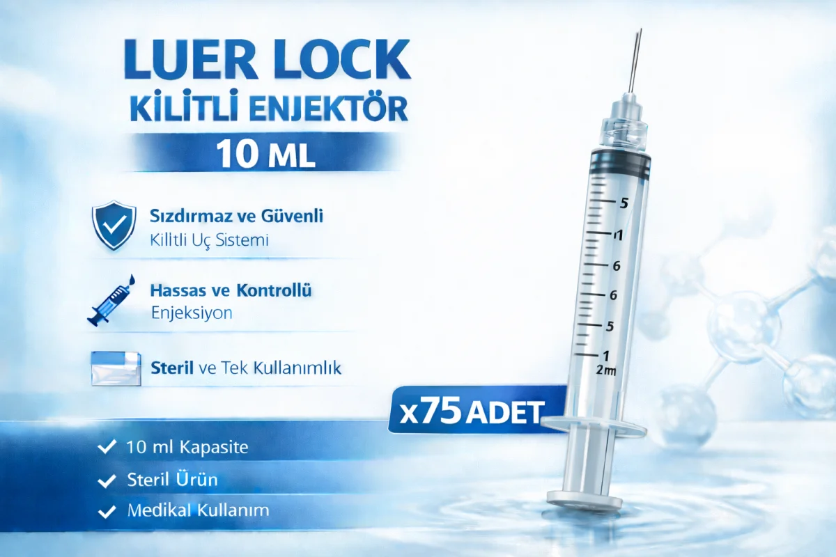 10 ml Luer Lock (Kilitli) Enjektör – Steril Şırınga