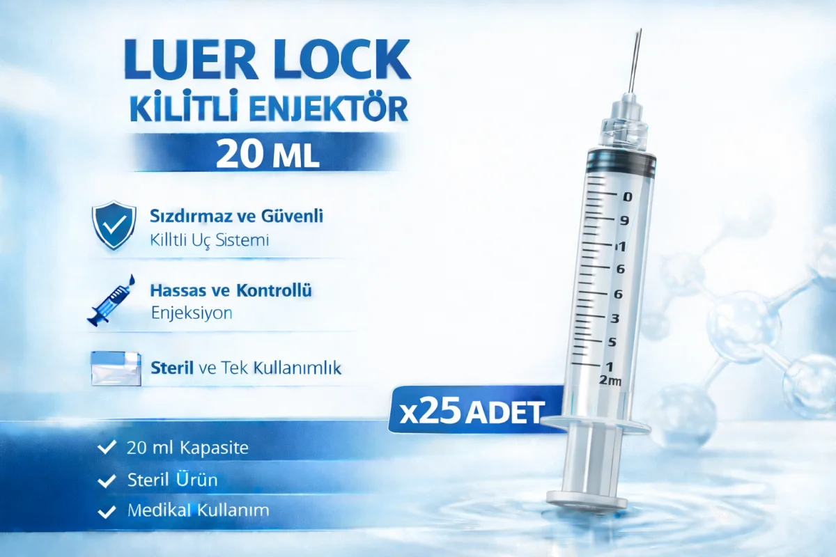 20 ml Luer Lock Kilitli Enjektör – Sızdırmaz ve Güvenli Medikal Şırınga