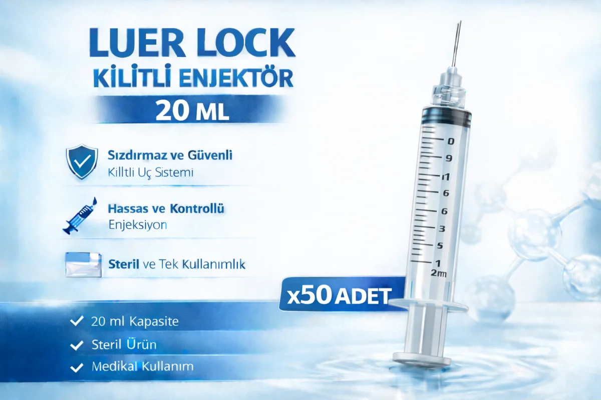 20 ml Luer Lock Kilitli Enjektör – Sızdırmaz ve Güvenli Medikal Şırınga