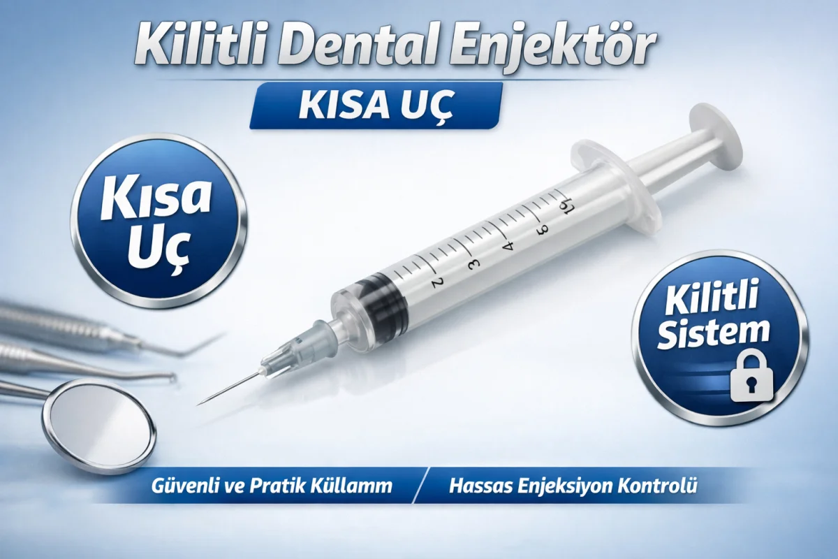 Kilitli Dental Enjektör Kısa Uç Luer Lock Şırınga – Diş Hekimliği İçin Güvenli ve Pratik Kullanım