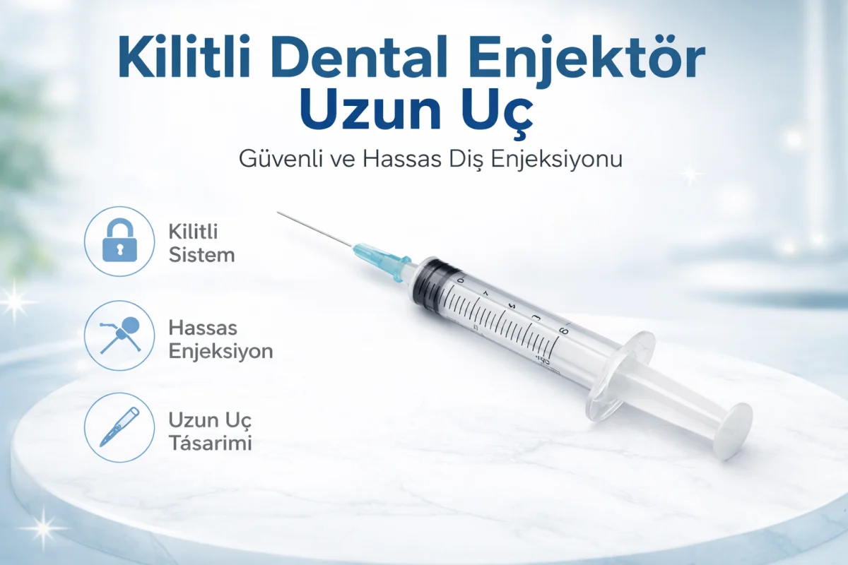 Kilitli Dental Enjektör Uzun Uç Luer Lock Şırınga – Diş Hekimliği İçin Güvenli ve Pratik Kullanım