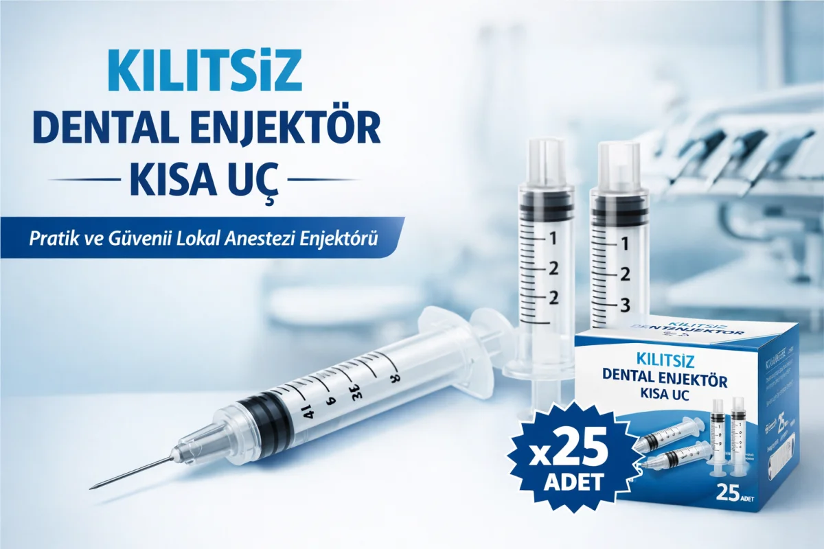 Kilitsiz Dental Enjektör Kısa Uç (Luer Slip) - Steril Diş Hekimliği Şırıngası