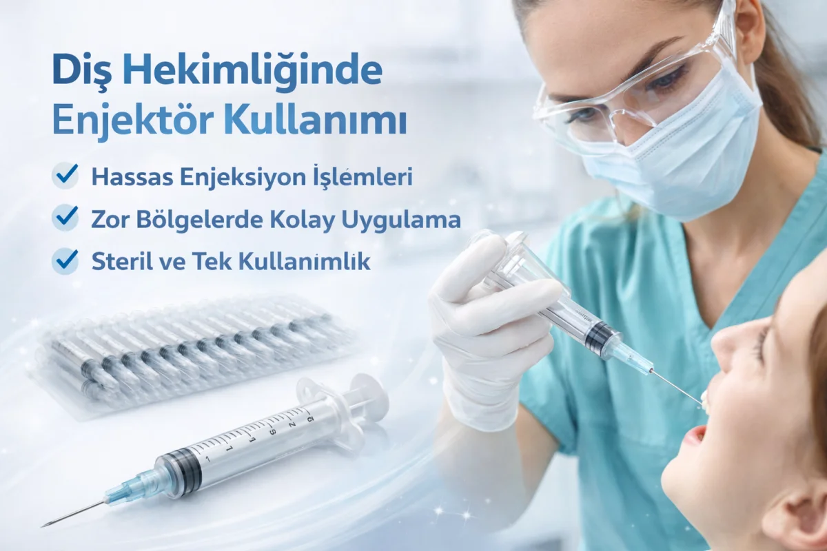 Kilitsiz Dental Enjektör Uzun Uç (Luer Slip) - Steril Diş Hekimliği Şırıngası