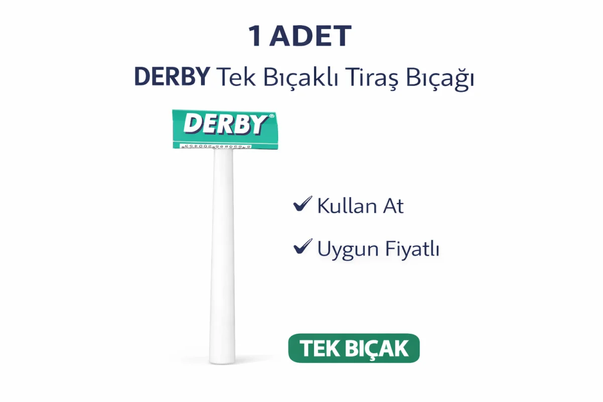 Derby Tek Bıçaklı Tıraş Bıçağı  Paket Seçenekleri 1 ADET
