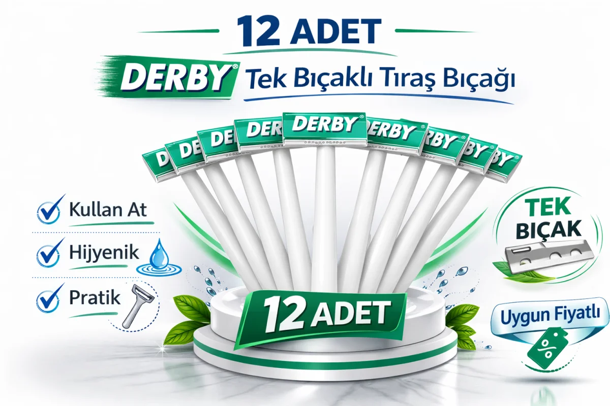 Derby Tek Bıçaklı Tıraş Bıçağı  Paket Seçenekleri 12 ADET