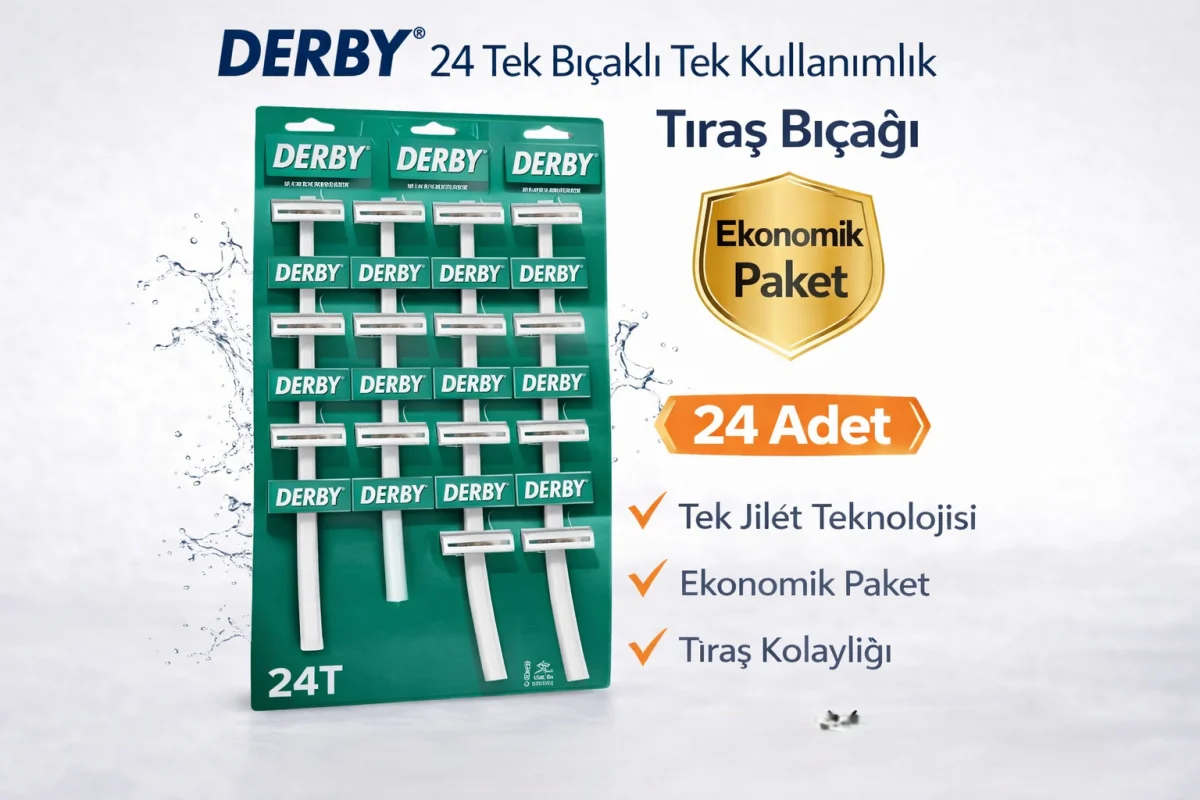 Derby Tek Bıçaklı Tıraş Bıçağı  Paket Seçenekleri 24 ADET
