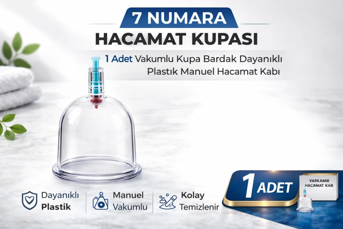 7 Numara Hacamat Kupası 1 Adet Vakumlu Kupa Bardak Dayanıklı Plastik Manuel Hacamat Kabı