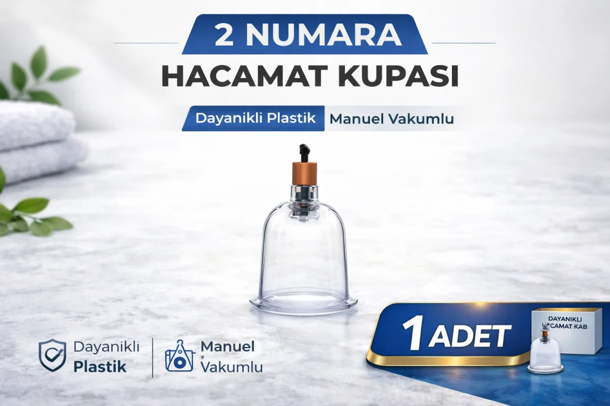 2 Numara Hacamat Kupası 1 Adet Vakumlu Kupa Bardak Dayanıklı Plastik Manuel Hacamat Kabı