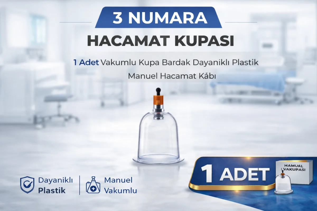 3 Numara Hacamat Kupası 1 Adet Vakumlu Kupa Bardak Dayanıklı Plastik Manuel Hacamat Kabı