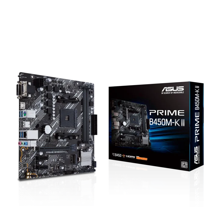 ASUS PRIME B450M-K II DDR4 4400MHZ 1XVGA 1XHDMI 1XDVI 1XM.2 USB 3.2 MATX AM4 (2. VE 1.NESİL İŞLEMCİ UYUMLU)