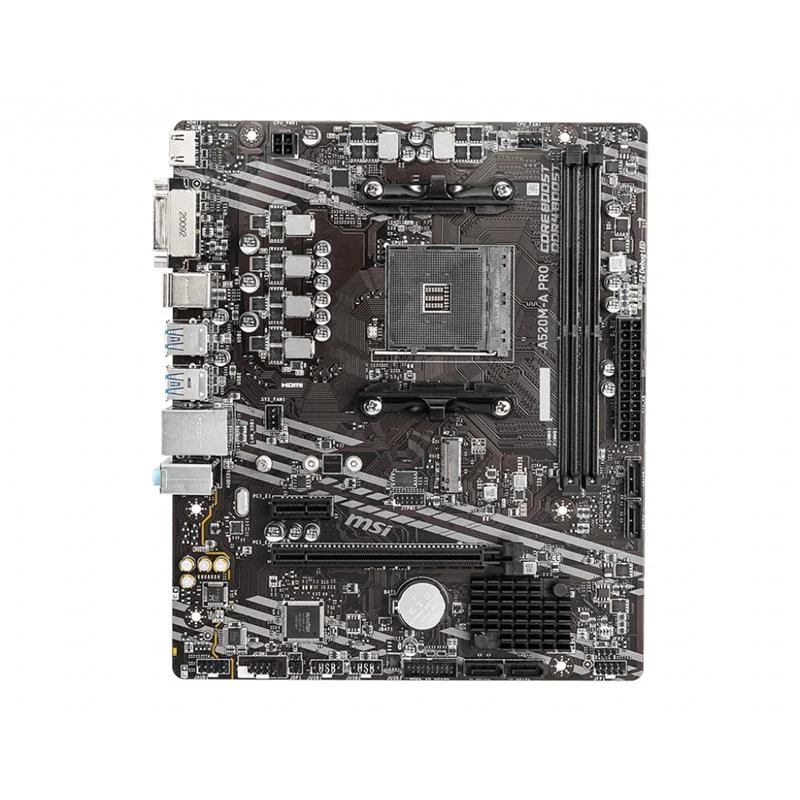 MSI A520M-A PRO DDR4 4600MHZ 1XHDMI 1XDVI 1XM.2 USB 3.2 MATX AM4 (AMD AM4 5000/4000 /3000 SERİSİ İLE UYUMLU)