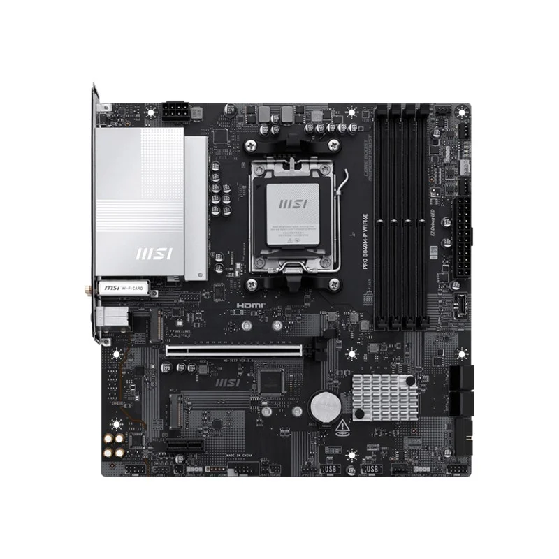 MSI PRO B840M-P WIFI6E DDR5 8000MT/S 1XHDMI 2XM.2 USB-C AM5 MATX (AMD AM5 9000/8000/7000 SERİLERİ İLE UYUMLU)