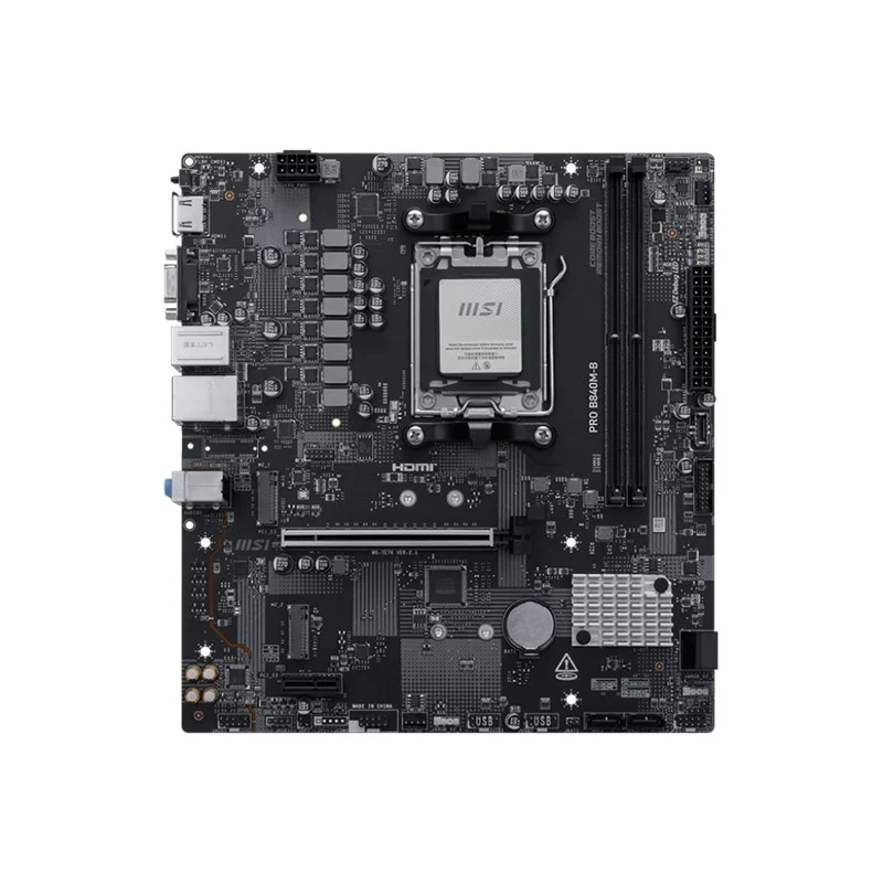 MSI PRO B840M-B DDR5 8000MT/S 1XHDMI 2XM.2 USB-C AM5 MATX (AMD AM5 9000/8000/7000 SERİLERİ İLE UYUMLU)