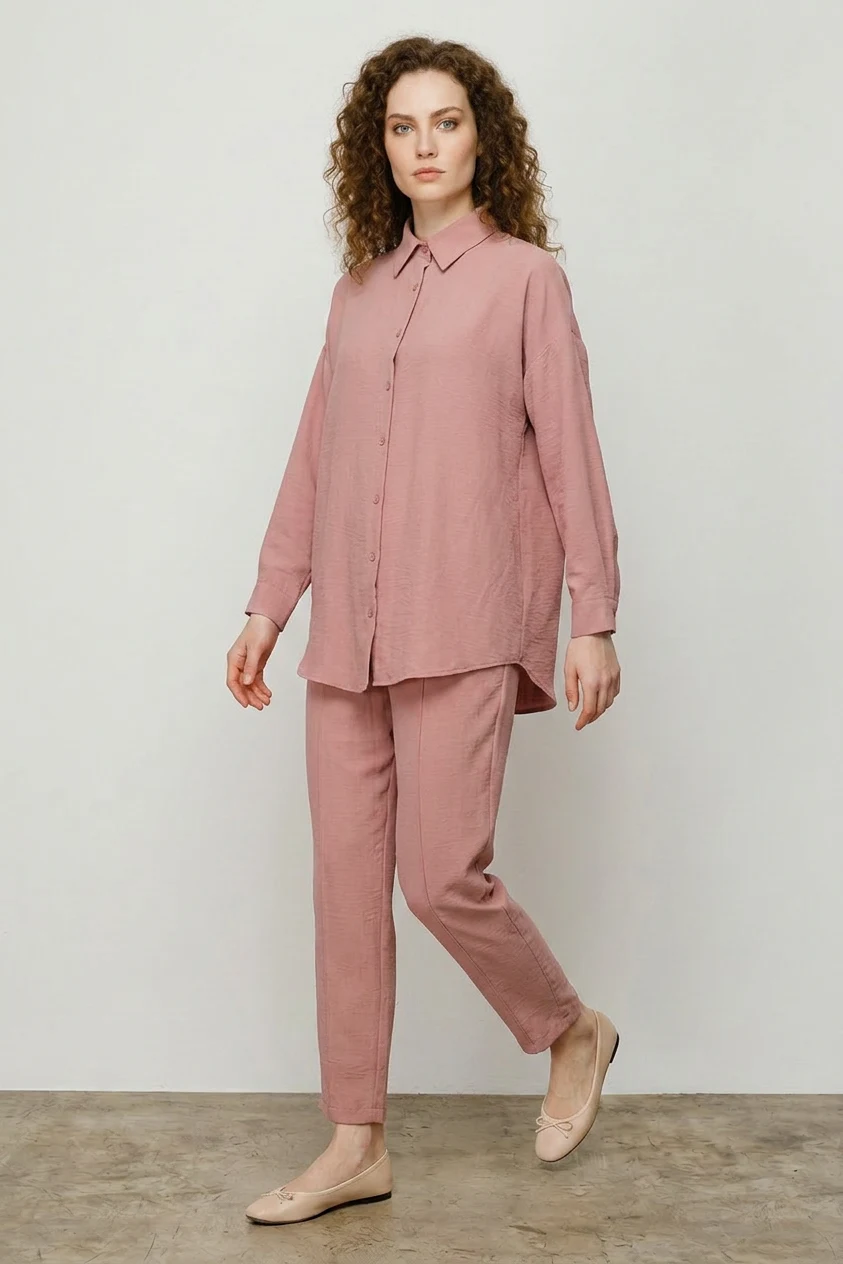 Kadın Oversize Pudra Takım