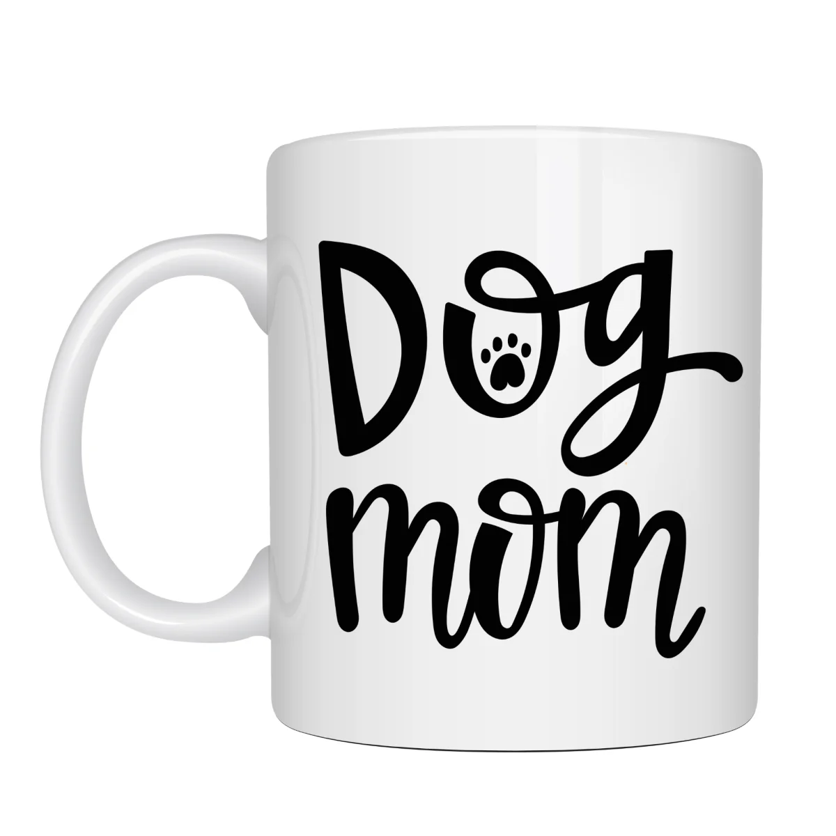 Dog Mom Yazılı Porselen Kupa MODEL 180 – Köpek Severlere Özel Tasarım Kahve Kupası – Sevimli Pati Desenli Hediye Kupa