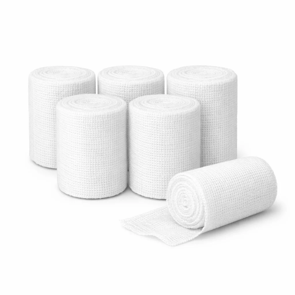 6 cm x 4 m Hidrofil Sargı Bezi Pamuklu Gazlı Bez Kısa Metraj Medikal Sarım Bezi 50 Adet