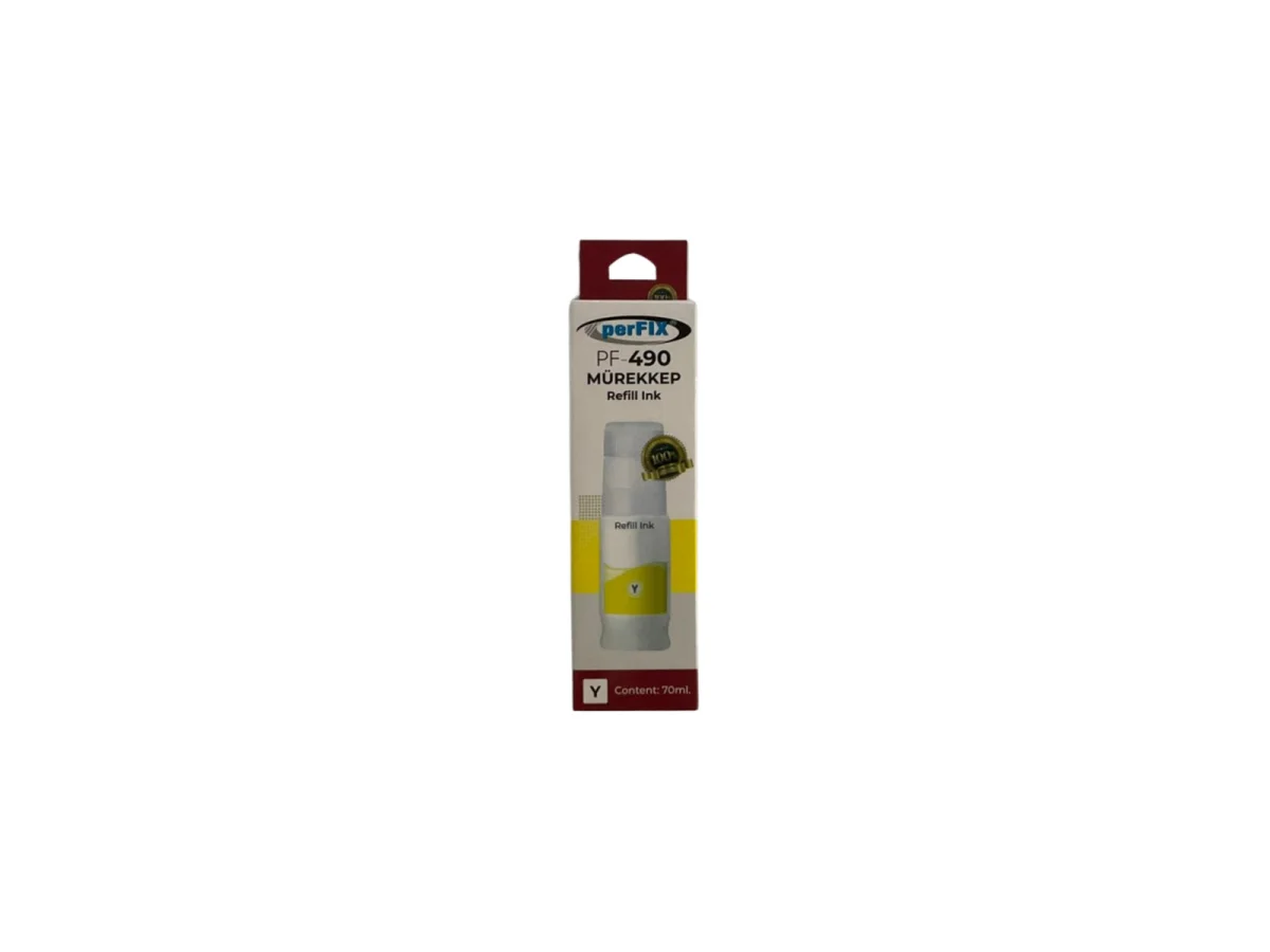 perFIX Canon  PF CGI-490Y - Sarı  790 - 190 -  Şişeli Mürekkep 70ml