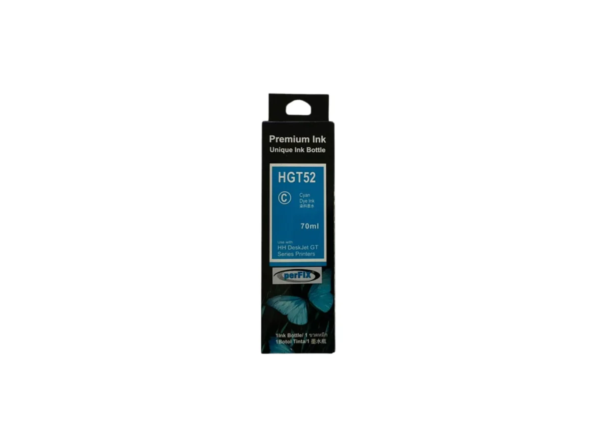 perFIX Hp GT52C Mavi Moh54A Şişeli Mürekkep  70ml