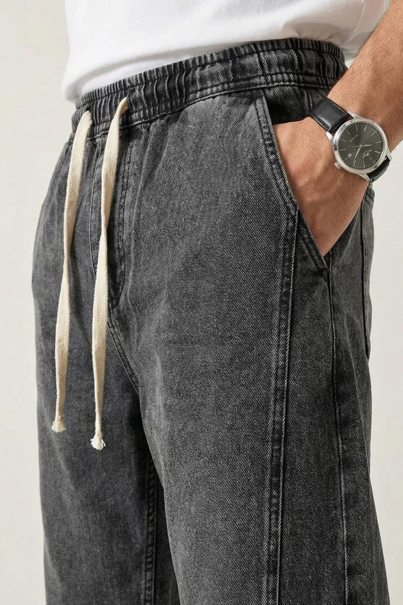 Erkek Rahat Kesim Denim Antrasit Pantolon