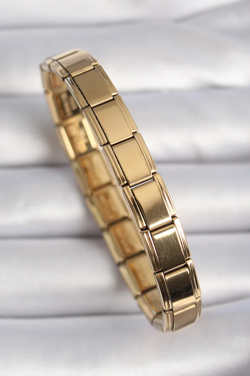 316L Çelik Gold Renk Yazısız Charm Bileklik