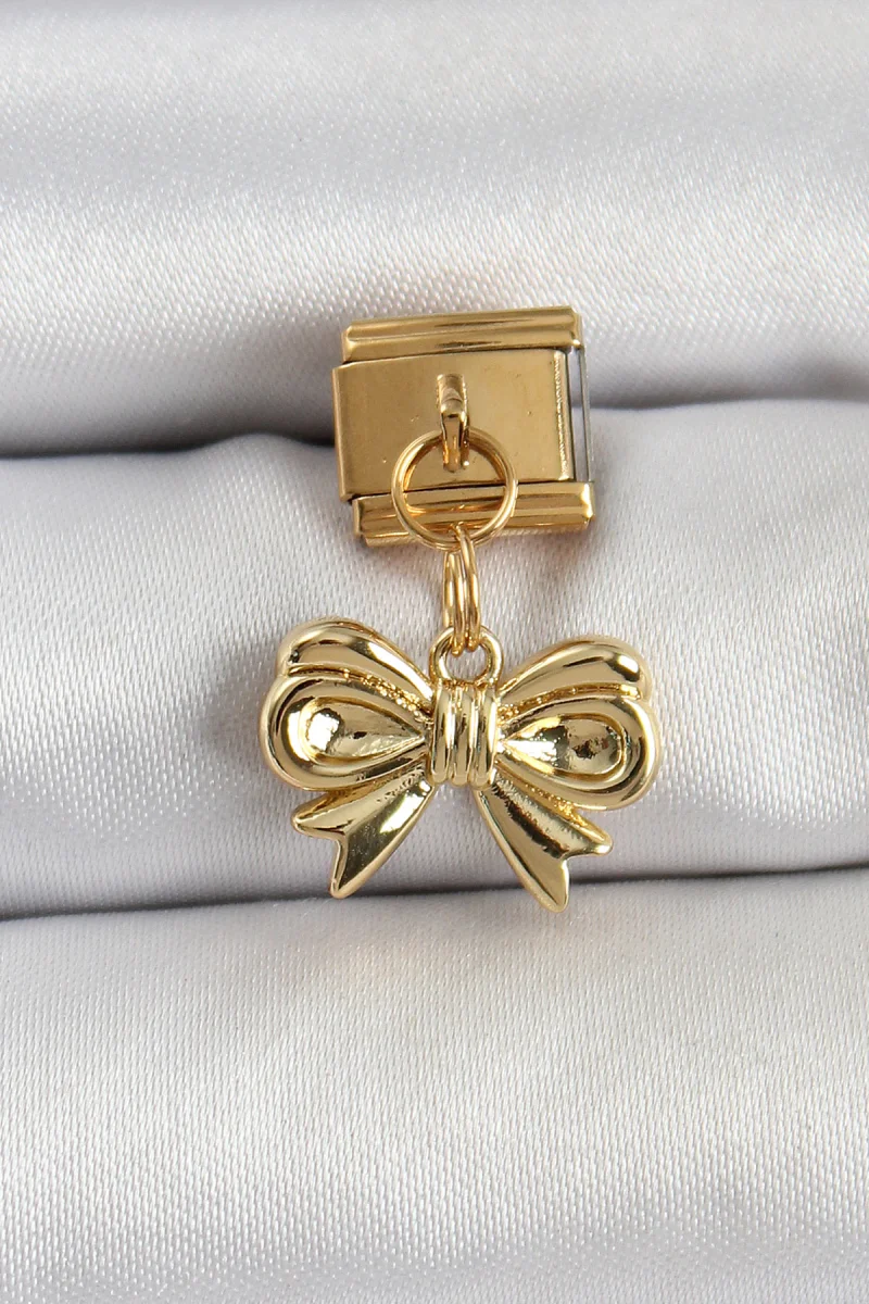 316L Çelik Sallantılı Fiyonk Model Gold Renk Charm