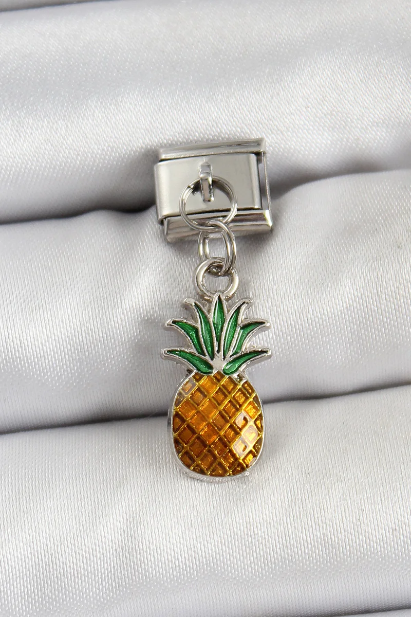 316L Çelik Sallantılı Ananas Model Gümüş Renk Charm