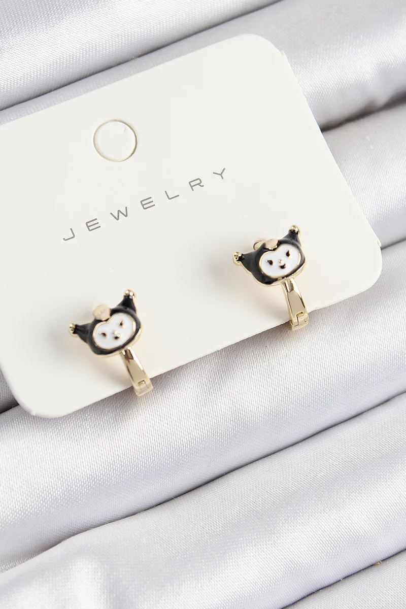 Pirinç Kuromi Model Gold Renk Çocuk Küpe