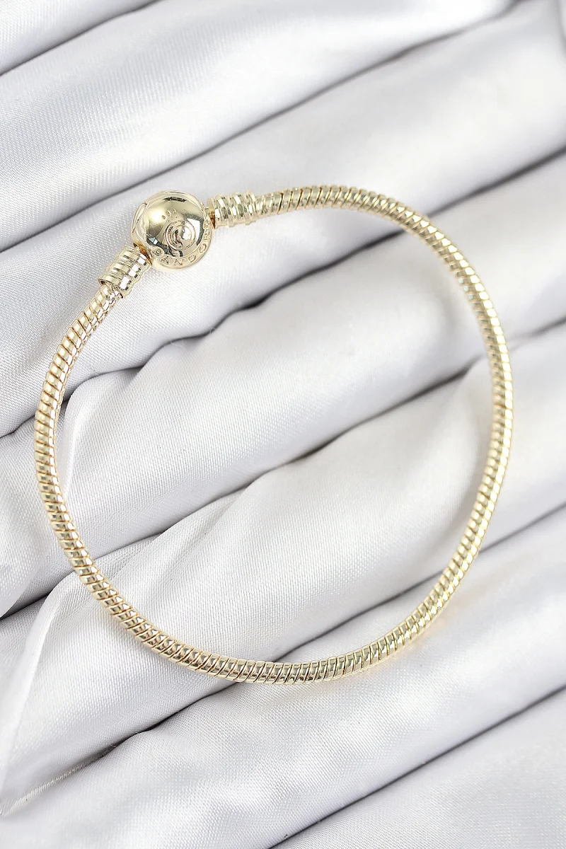 Pirinç Charm Topcuk Model Gold Renk Kadın Bileklik