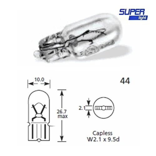 Super Light T10 Dipsiz Halojen Park Ampulü 12v 2'li