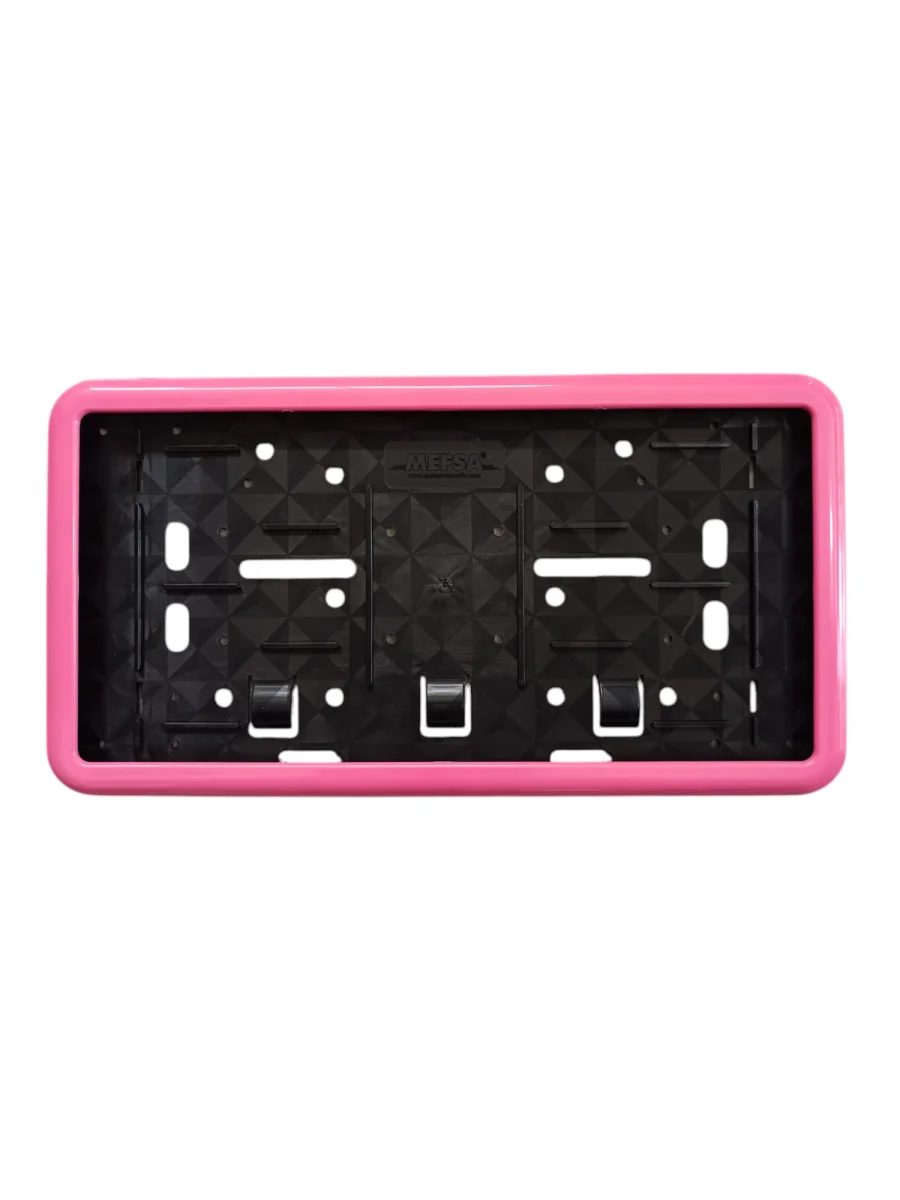 Çerçeveli Dikdörtgen Plakalık Plaka Altlığı Pembe  32x17 cm