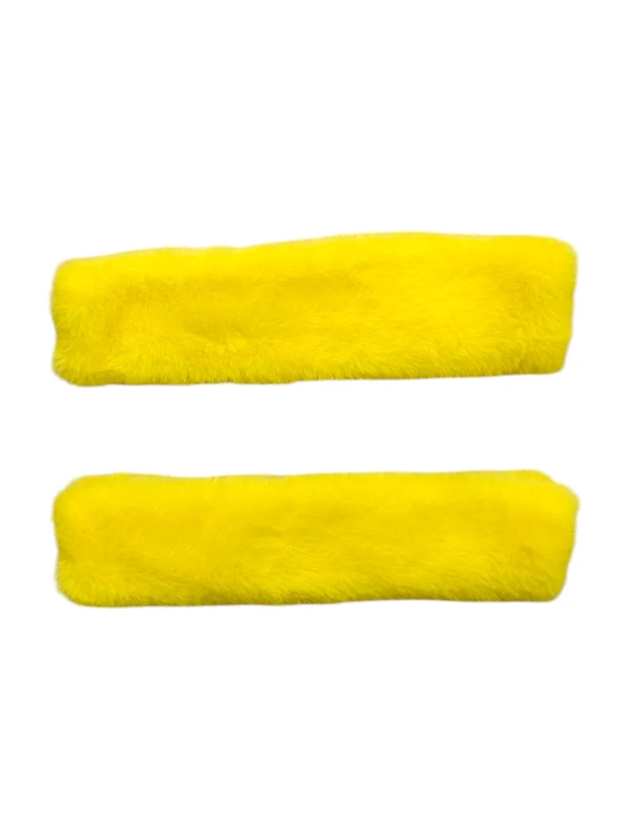 Peluş Seyahat Emniyet Kemer Pedi Kılıfı 2'li Sarı