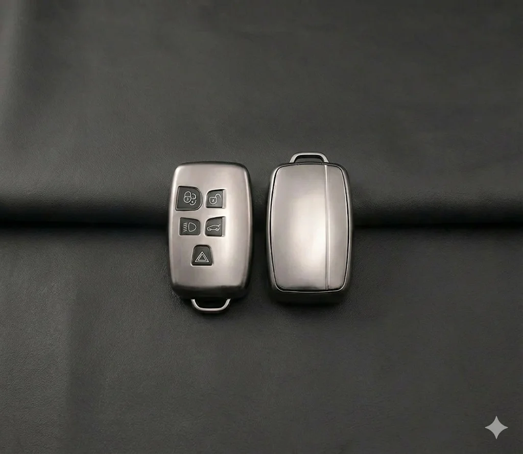 Land Rover Range Rover 2010-2018 Uyumlu Smart 3 Buton Silikon Oto Anahtar Kumanda Kabı Kılıf Gri