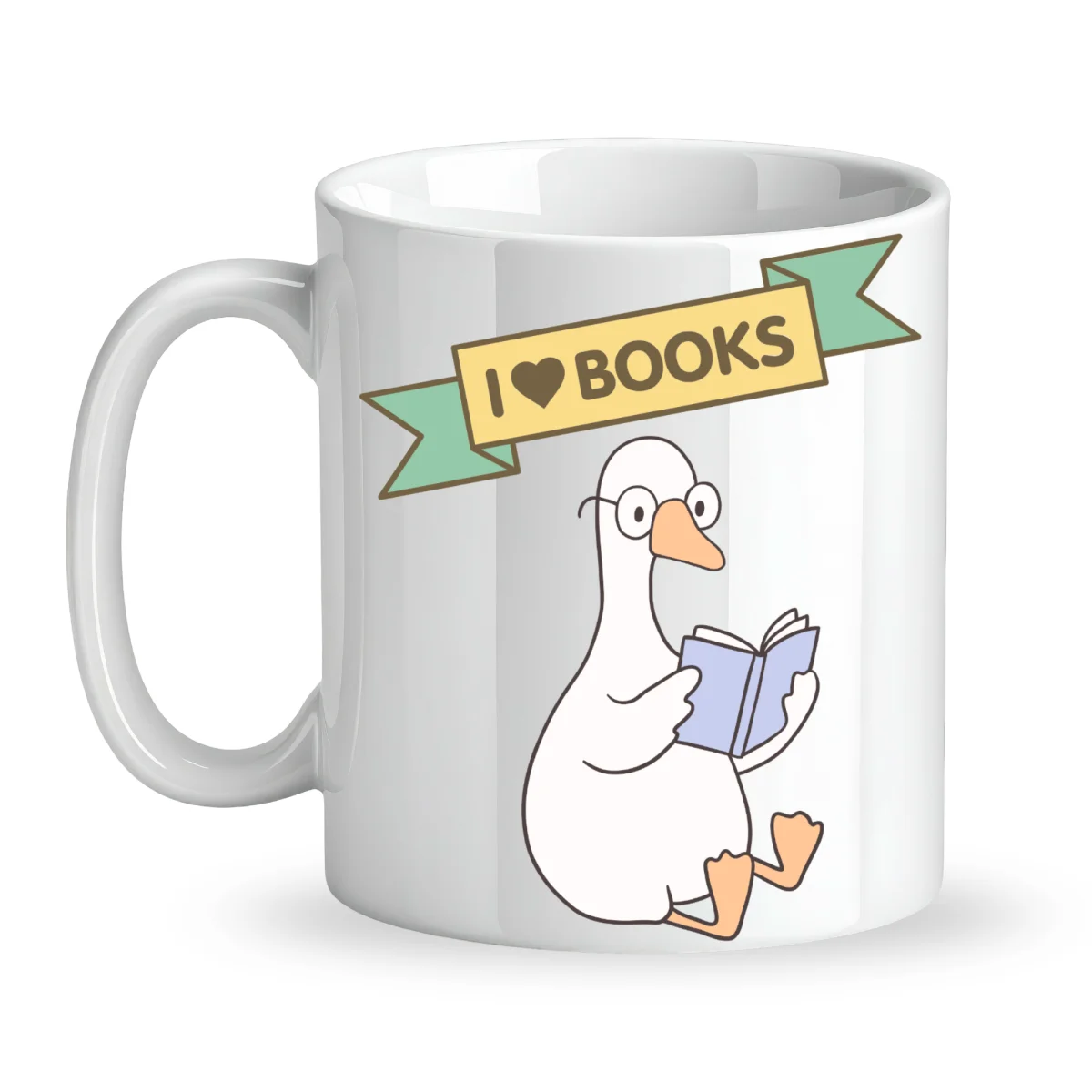 I Love Books Yazılı Tasarım Kupa Model 206 Kitap Severlere Özel Seramik Kahve Kupası Hediye Seçeneği
