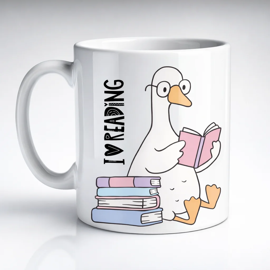 I Love Reading Yazılı Kupa Model 210 Kitap Temalı Tasarım Seramik Kahve Kupası Kitap Severlere Hediye
