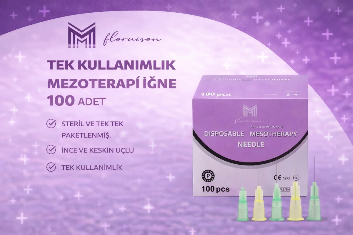29G X 13MM Mezoterapi  Steril Enjeksiyon İğnesi 100 Adet 1 Kutu