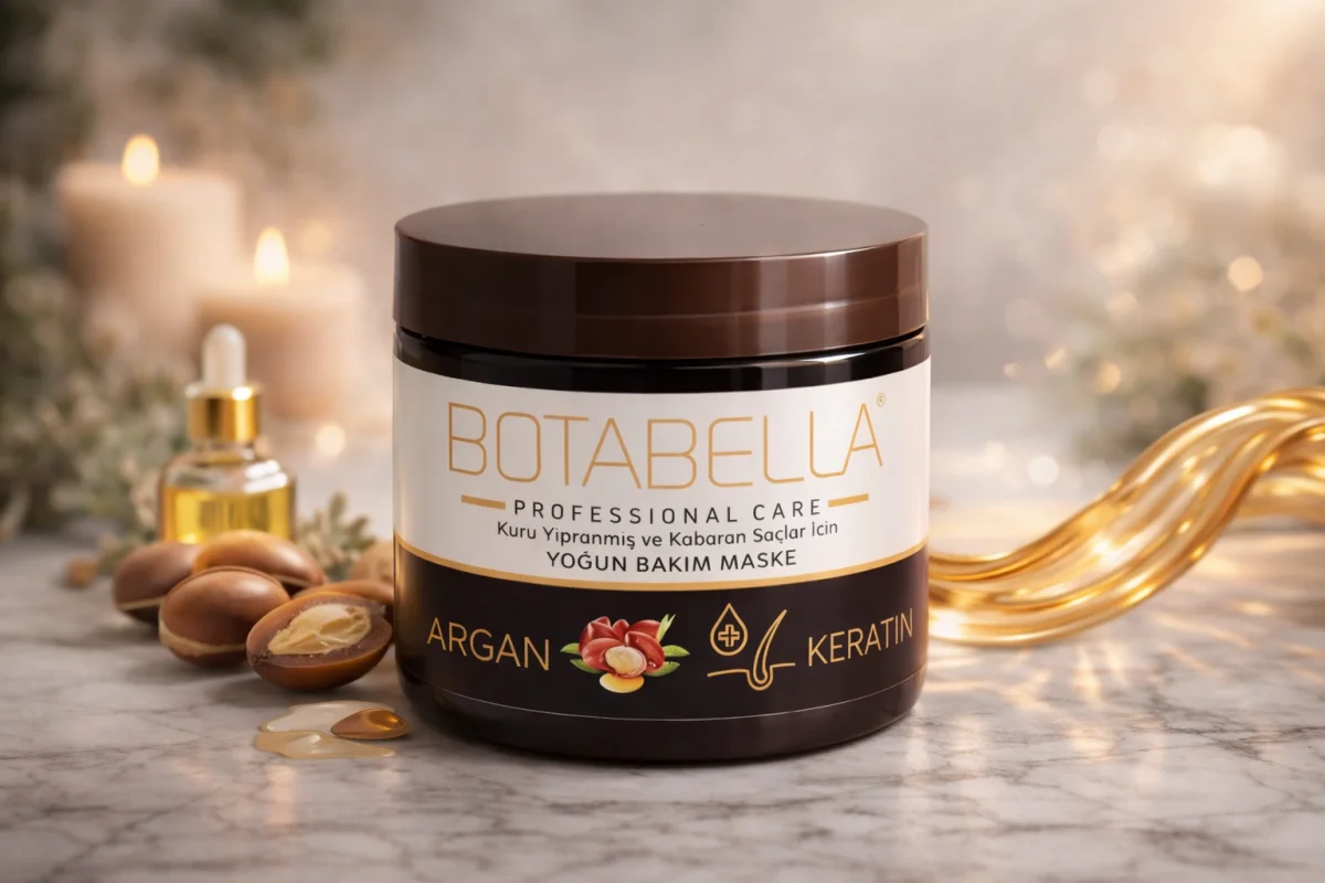 Botabella Argan ve Keratin İçeren Yoğun Saç Bakım Maskesi Kuru ve Yıpranmış Saçlar İçin Profesyonel Bakım