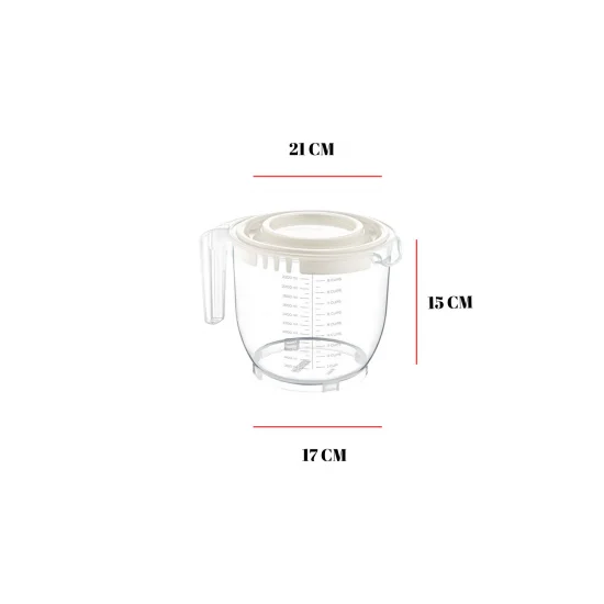 2200 Ml Mikser Kabı Füme & Ölçü Kabı & Saklama Kabı