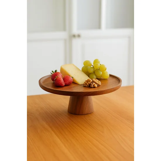 Akasya Ayaklı Sunumluk & Sunum Tabağı & Sunum Servisi 25x25x10 cm