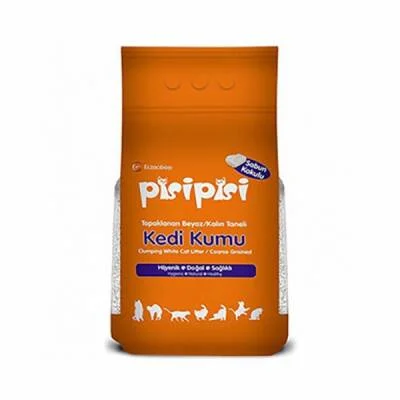 Pisipisi Sabun Kokulu Topaklanan Kalın Taneli Bentonit Kedi Kumu 2x10 Kg